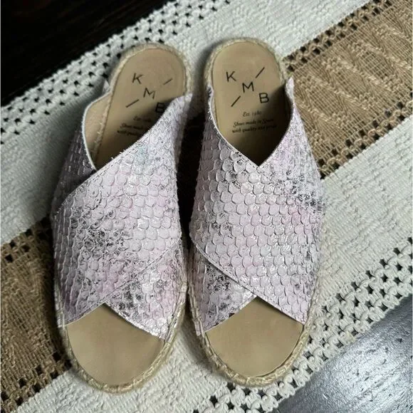Anthropologie KMB Snake Print Espadrille Slide Sandals - Picture 6 of 14